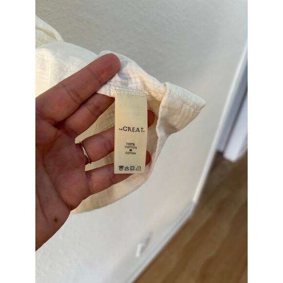 The Great White Embroidered Shirt The Windswept Top 0 Cream Cotton $225 - Picture 10 of 14